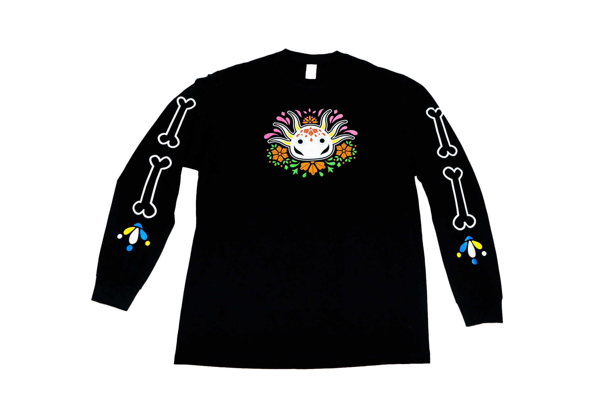 Playera Manga Larga Huesos Negra – Tienda Capitanes