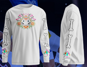 Playera Manga Larga Huesos Blanca