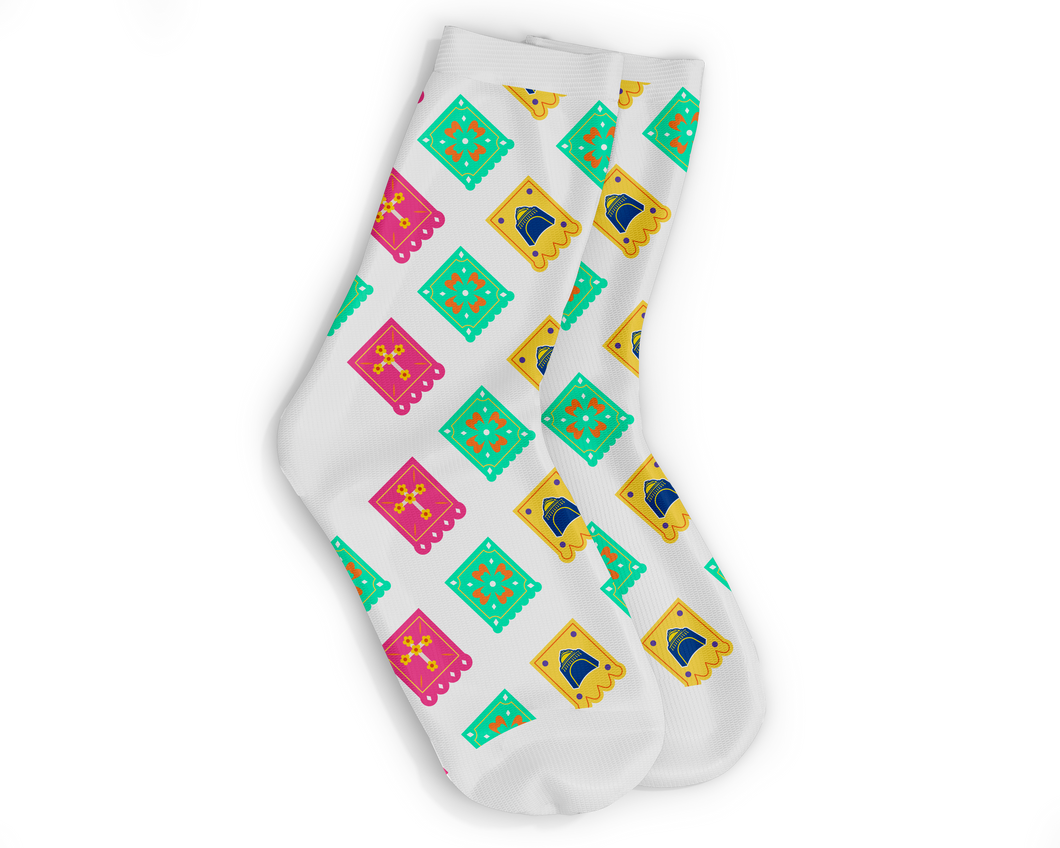 Calcetines Día de Muertos Blanco