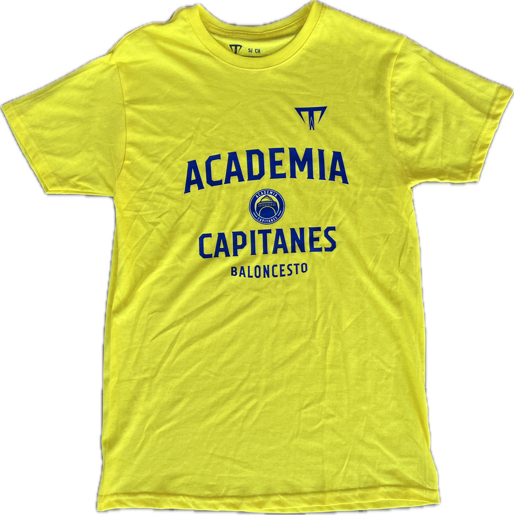 Playera Academia Amarilla Letras Azules