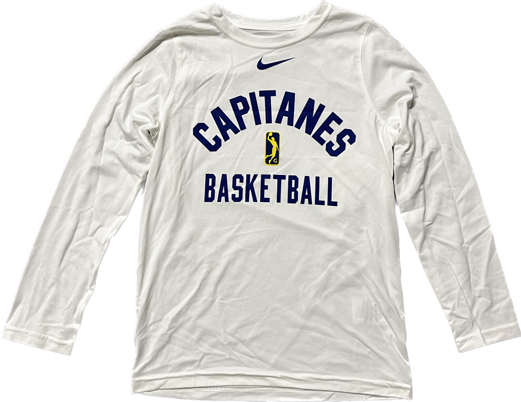 Nike - Playera Manga Larga Niño Blanca Capitanes NBA G League